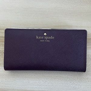 Kate Spade wine/maroon button clasp wallet *gently used*